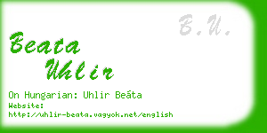 beata uhlir business card